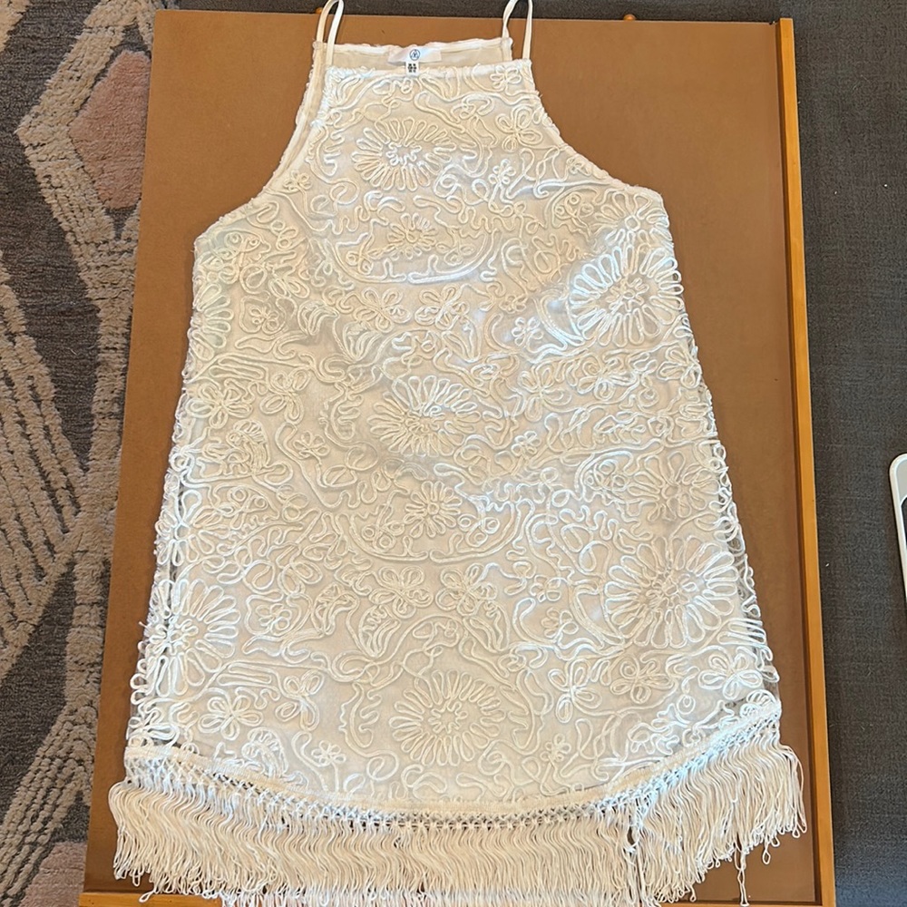 ASOS White Embellished Tassel Dress